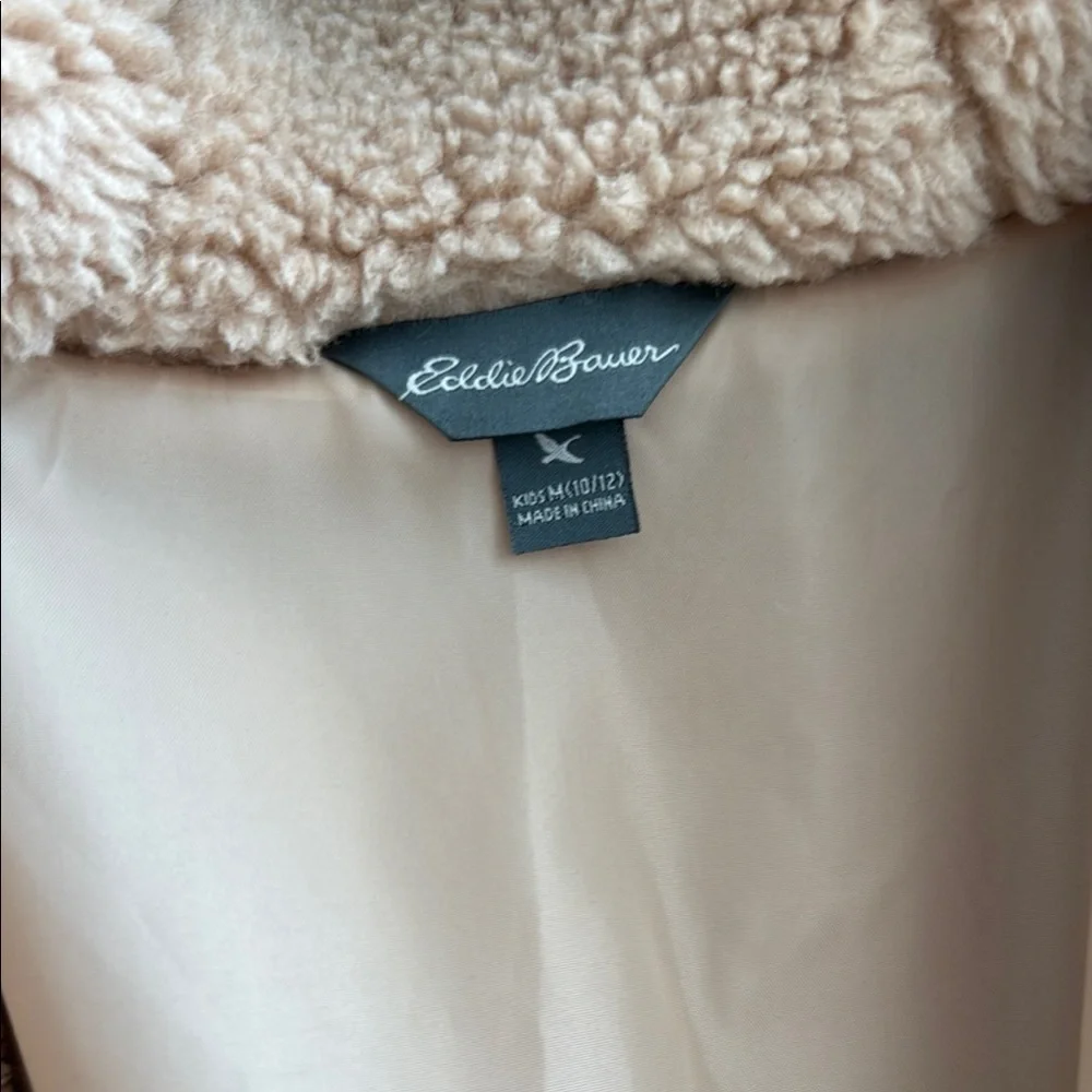Eddie Bauer Kids Cozy Tan Sherpa Jacket with Hood